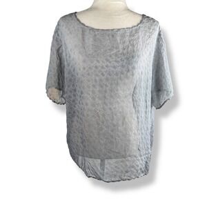 Vintage Y2K Sheer Textured Top Womens One Size Fit All Gray Ethereal Lightweight